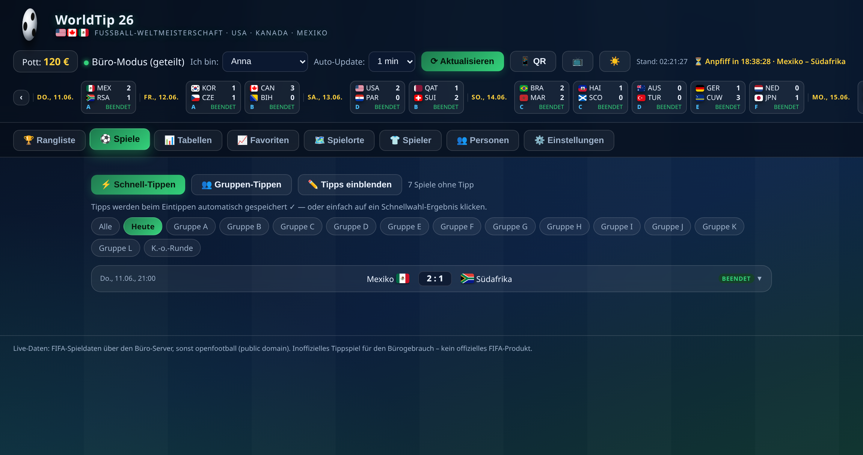 WorldTip 26 — Matches & tips